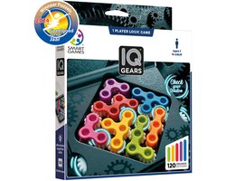 SmartGames - IQ Gears - 120 opdrachten - supercompacte, originele breinbreker 7+