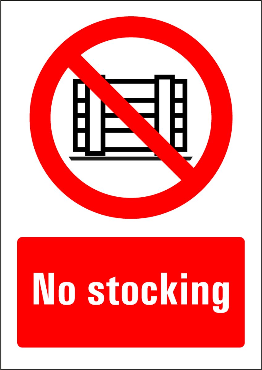 No stocking sticker 148 x 210 mm