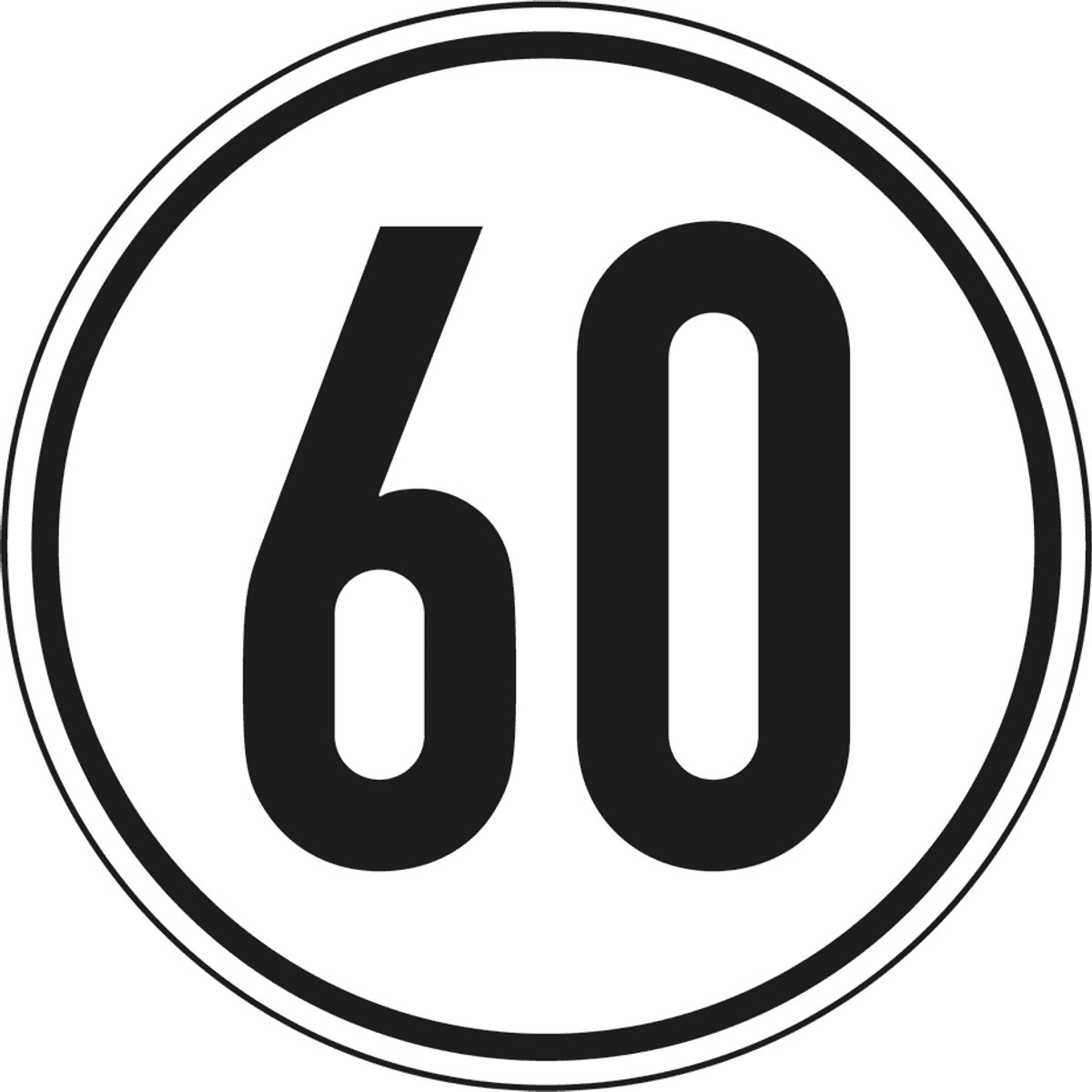 Tempo 60 km sticker 100 mm