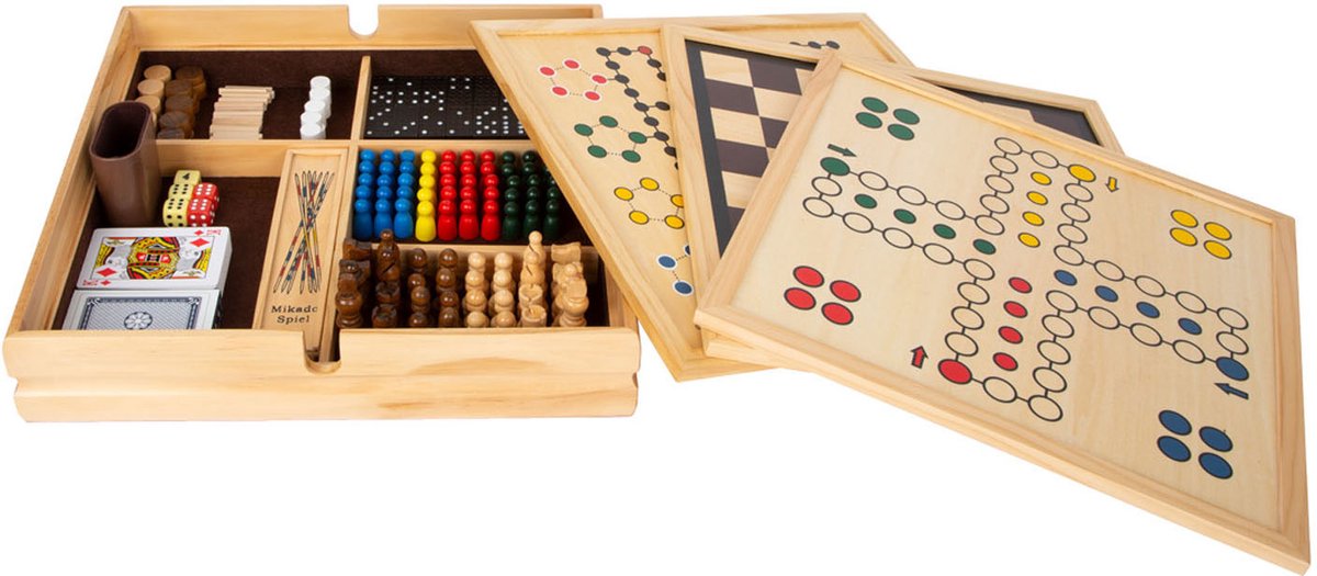 Small Foot spellendoos 36 cm hout/karton naturel 21-delig
