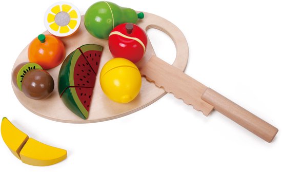 Classic World World World Houten Snijfruit met Snijplank, 17dlg.
