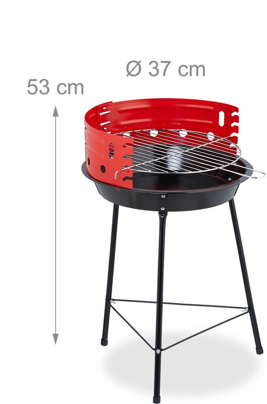 houtskoolbarbecue driepoot - Ø 30 cm - verstelbaar rooster - windvanger van Woodfeeling — afbeelding 4