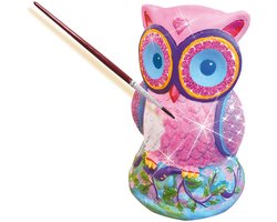 foto van SES - Gieten en schilderen - Uil - sneldrogend - met gietmal, houder, verf, penseel en glitterlijm - knutselen meisjes