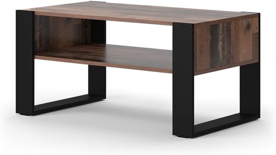 Vicco Salontafel Olli, Krachtige eik goud, 92 x 52.4 cm met plank