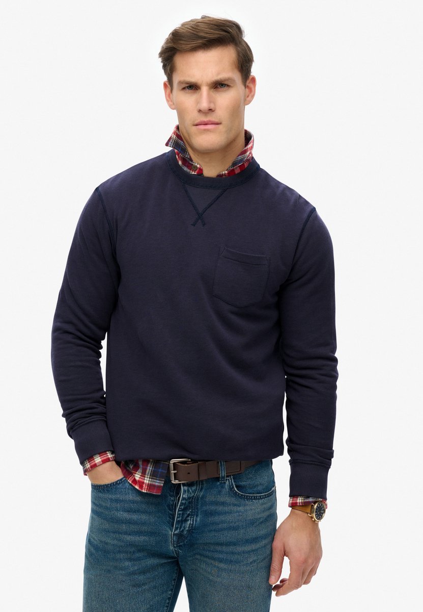 Superdry The Merchant Store Sweatshirt Heren Truien Blauw
