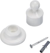 2 Supports Muraux Pour Tringle De Rideau De Douche - Diamètre 26 Mm, Rotatif 180°, Acier Titane (blanc)