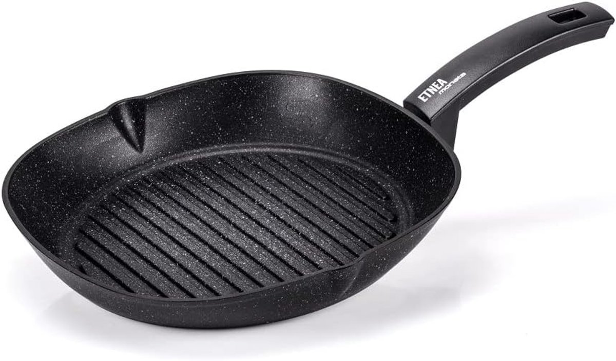 Etnea Evolutie Grillpan - inductievriendelijk - 1 stuk - 28 x 28 cm - 100% Made in Italy