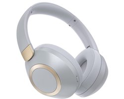 StayPowered Draadloze Hoofdtelefoon - 50 Uur Playtime Voor Onbeperkt Luisterplezier - Diepe Bassen - Opvouwbaar Ontwerp - Bluetooth 5.3 - Ingebouwde Microfoon - Ergonomische Pasvorm - Wit/Goud - Levering Sneller Dan Aangegeven!
