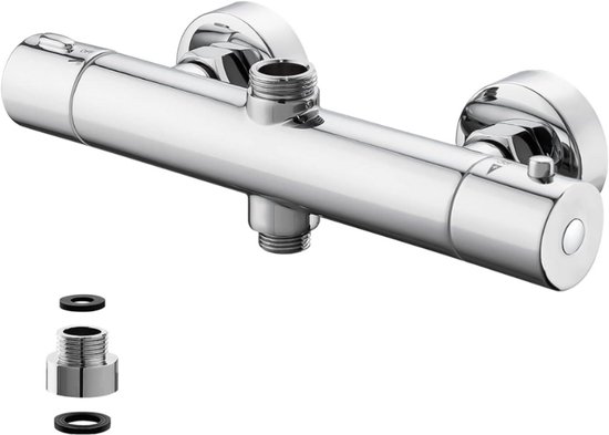 AURALUMMAX Thermostatische Douchekolom Zwart met 38°C Thermostatische