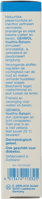 Gehwol Voetfris Balsem - voetencreme beschermt, verfrist en verkoelt langdurig - Tube 75ml
