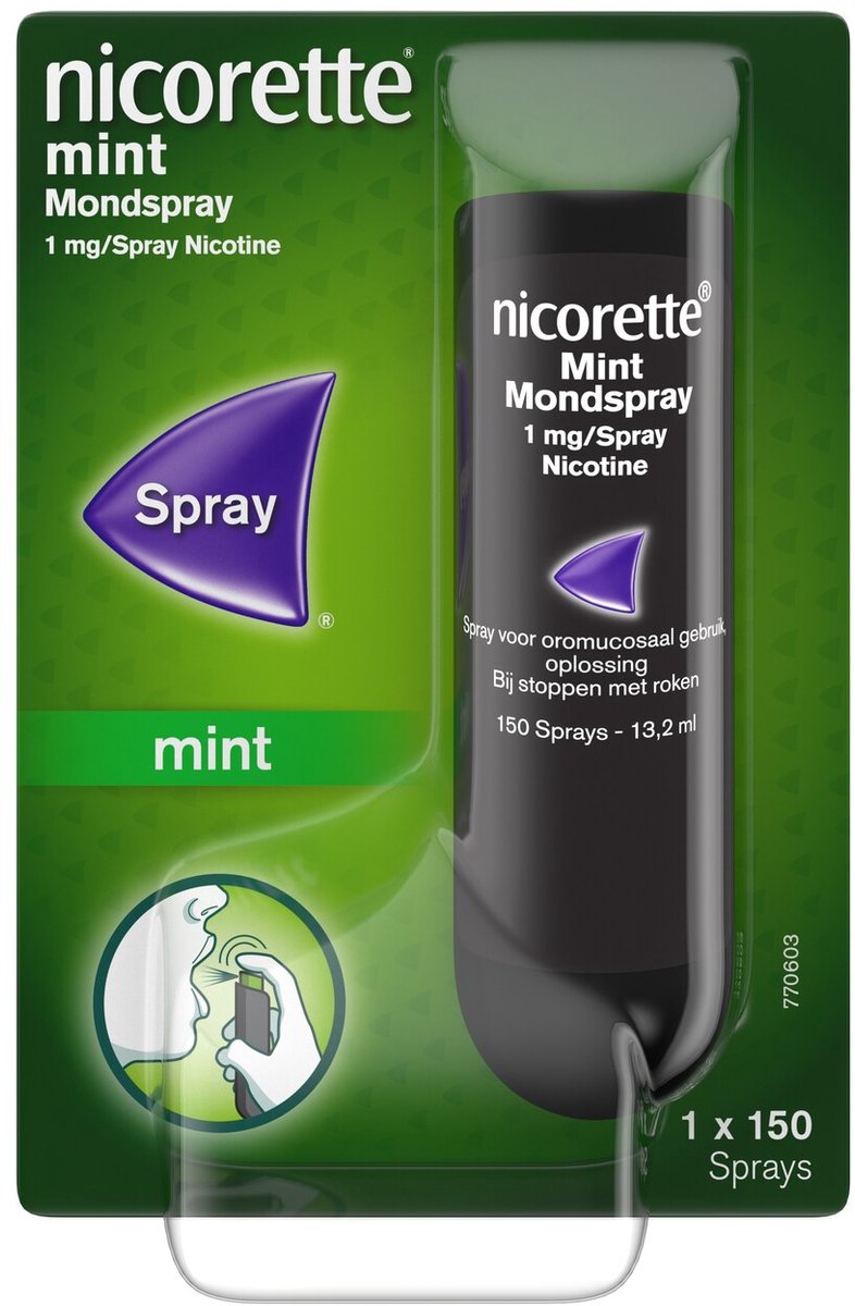 Goedkoopste Nicorette Mondspray Freshmint 1mg/spray - nicotinevervanger - stoppen met roken - 13,2 ml (150 sprays