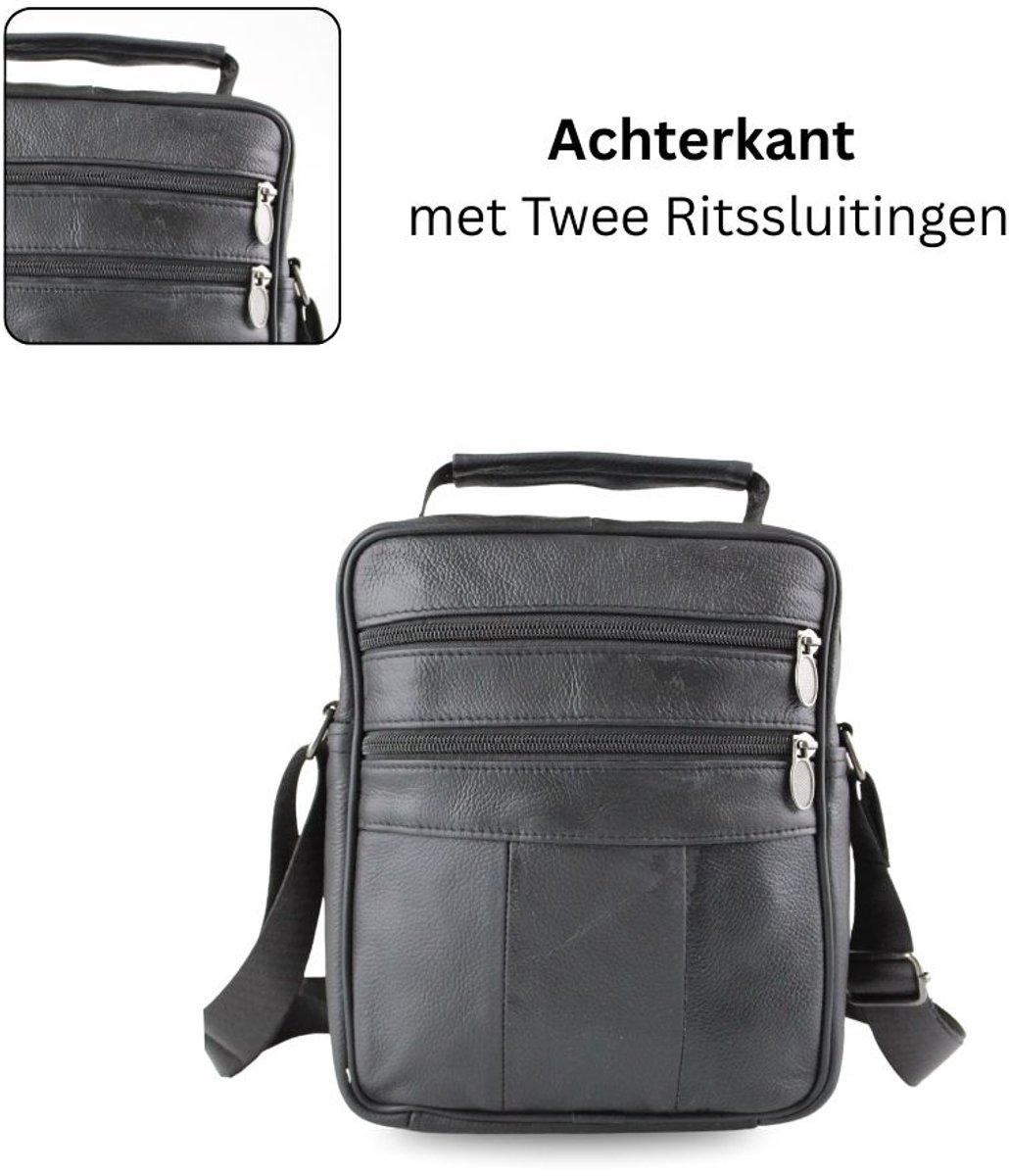 BULLCAPTAIN Borsttas Heren Leer - Multifunctionele Crossbody Schoudertas Voor Werk, Reizen En Sport