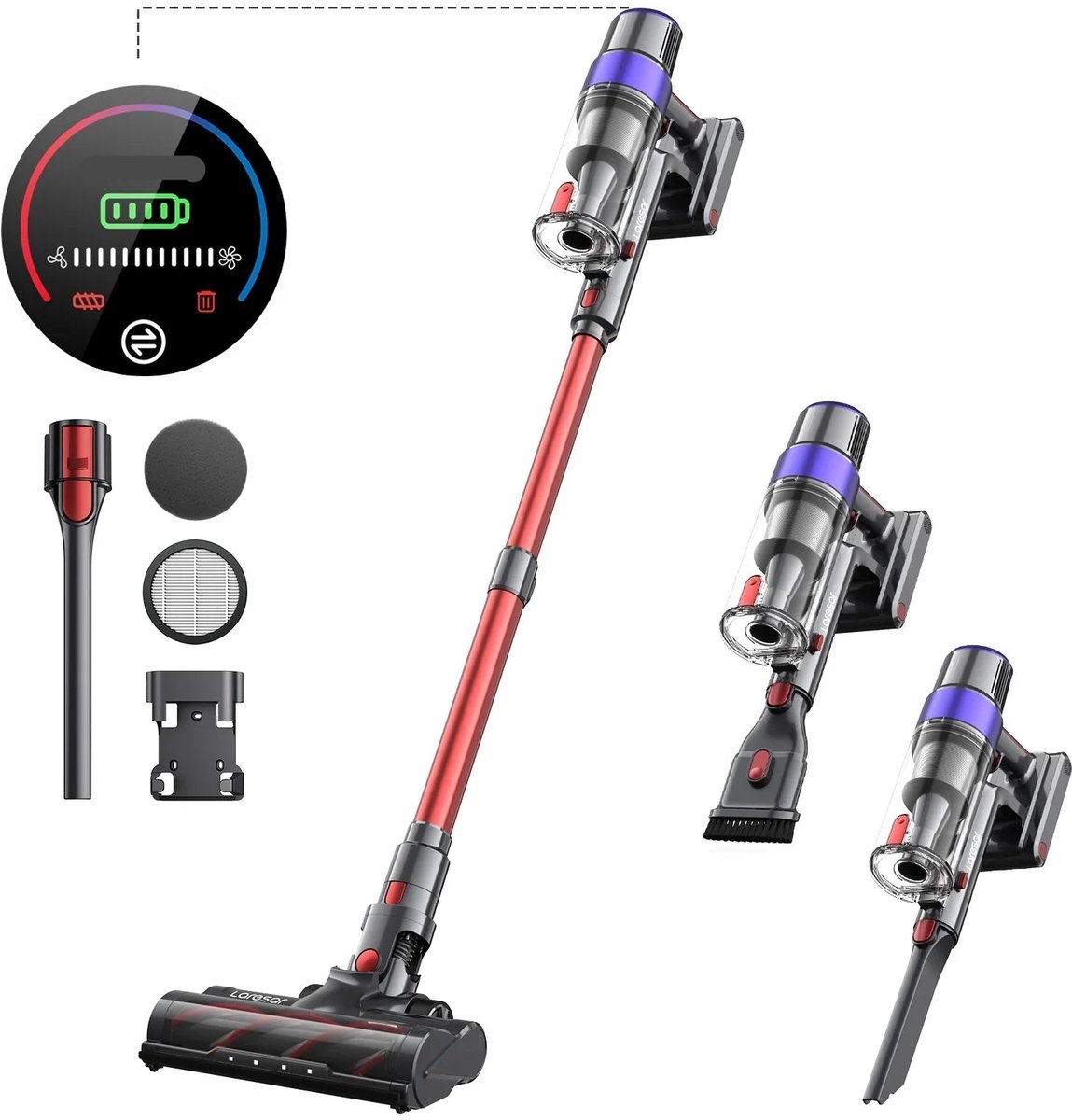 Steelstofzuiger - Stofzuiger - Draadloze - Vacuum Cleaner - 500W - 48000PA Kracht - Met Verwijderbare Accu – Brushless Motor – Voor Auto & Huis – EU Plug