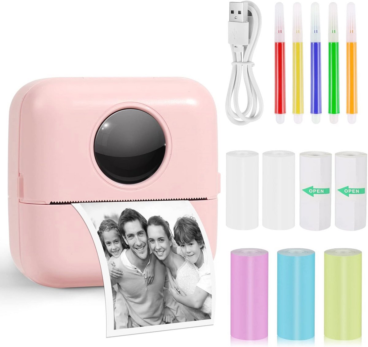 Draagbare Mini Fotoprinter - Draadloze Thermische Smartphone Printer voor Foto's en Notities