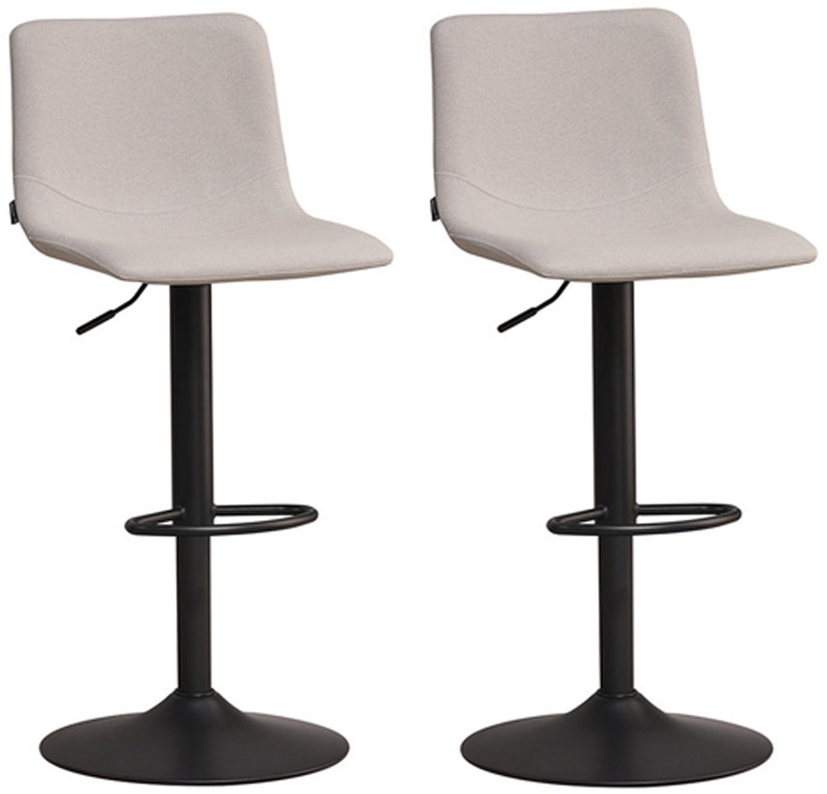 Bronx71 Scandinavische barkruk Eva draaibaar gerecyclede stof grijs 60-76 cm - Barkrukken set van 2 - barstoel