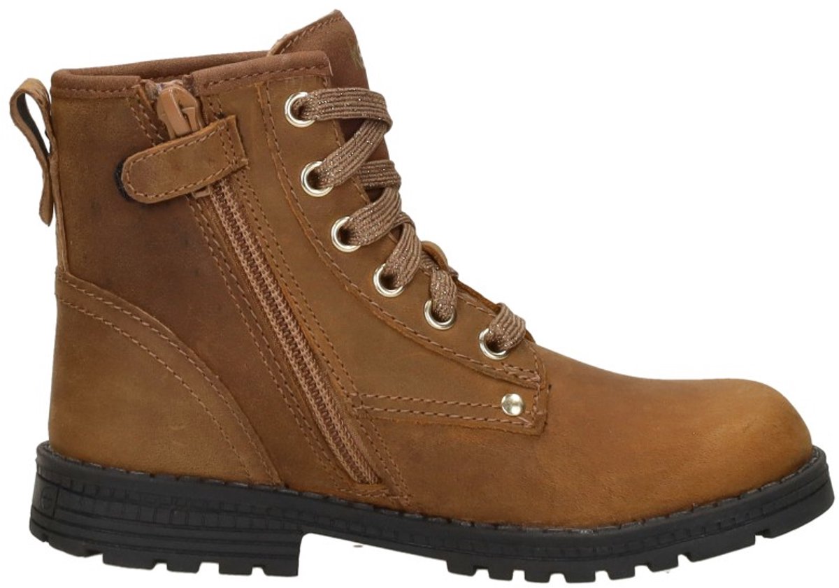 KEQ Veterschoen hoog Veterschoen hoog - Cognac - Maat 30
