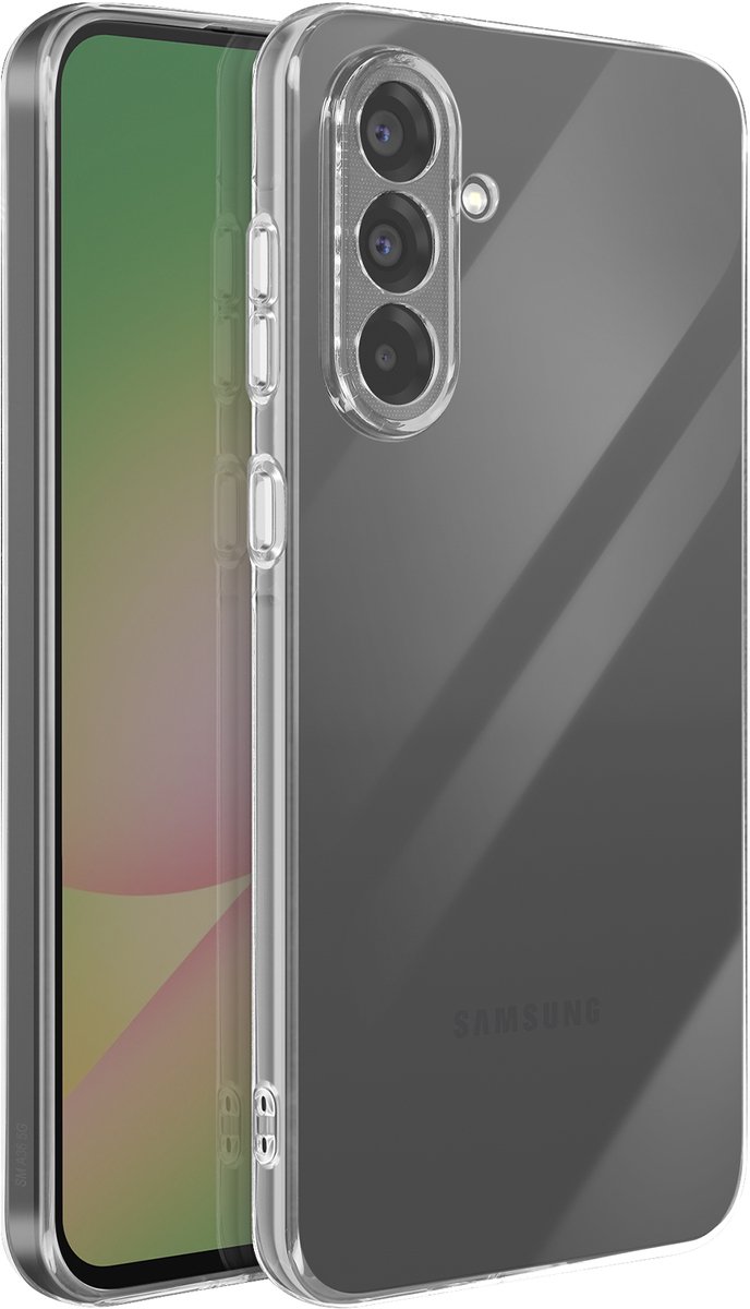 Avizar Hoesje Geschikt voor Samsung Galaxy A56 Omtrek Silicone, Transparant