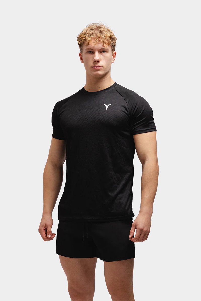 Breaking Limits Sport T-Shirt Heren – Regular Fit – Ademend & Zweetafvoerend – Zwart – Maat M