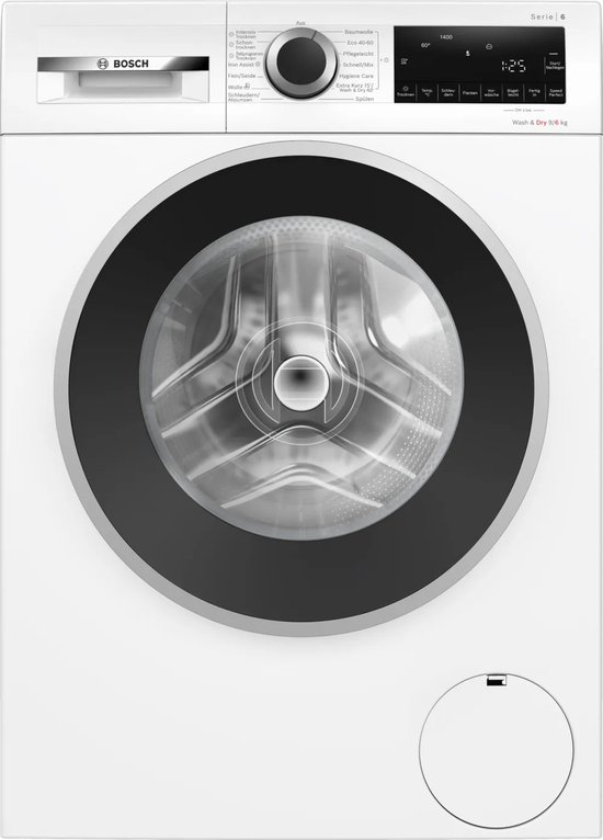 Bosch WNG24442, Voorbelading, Vrijstaand, Wit, Links, Draaiknop, Touch, LED