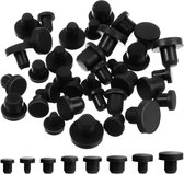 66 stuks, 10 maten, grijze siliconen gatpluggen, plastic gatpluggenset, gatafdichtingsdeksel, ronde rubberen stop voor keuken, rubberen schotten, waterdichte afdichtingspijpen (4,5-20 mm