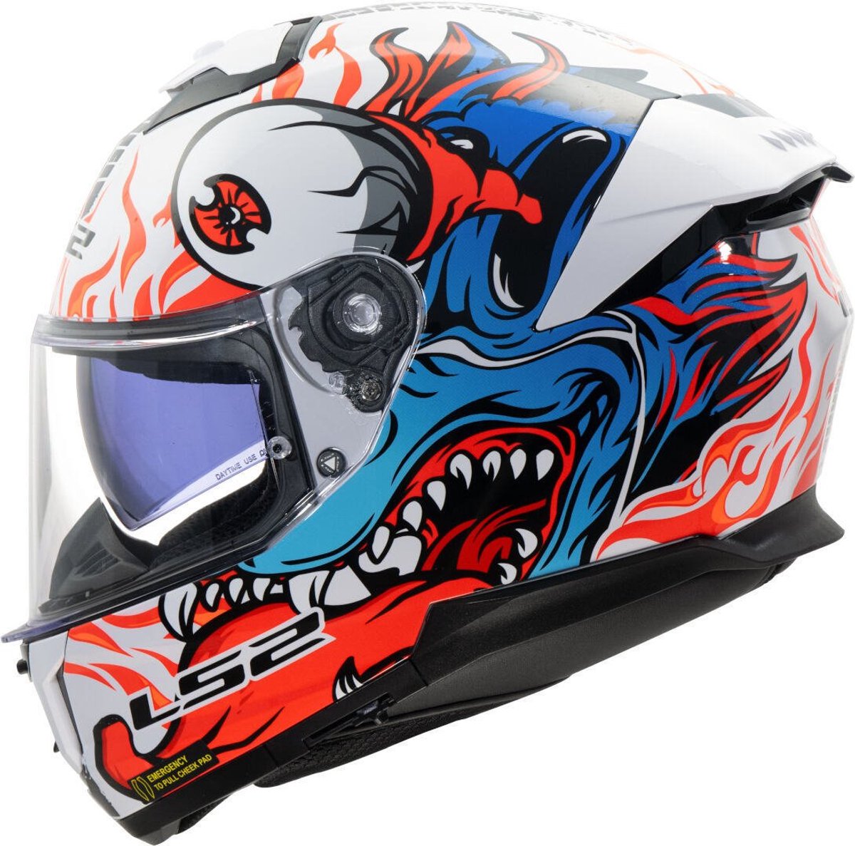 LS2 FF808 Stream II Inferno Wit Blauw 06 Integraalhelm - Maat XS - Helm