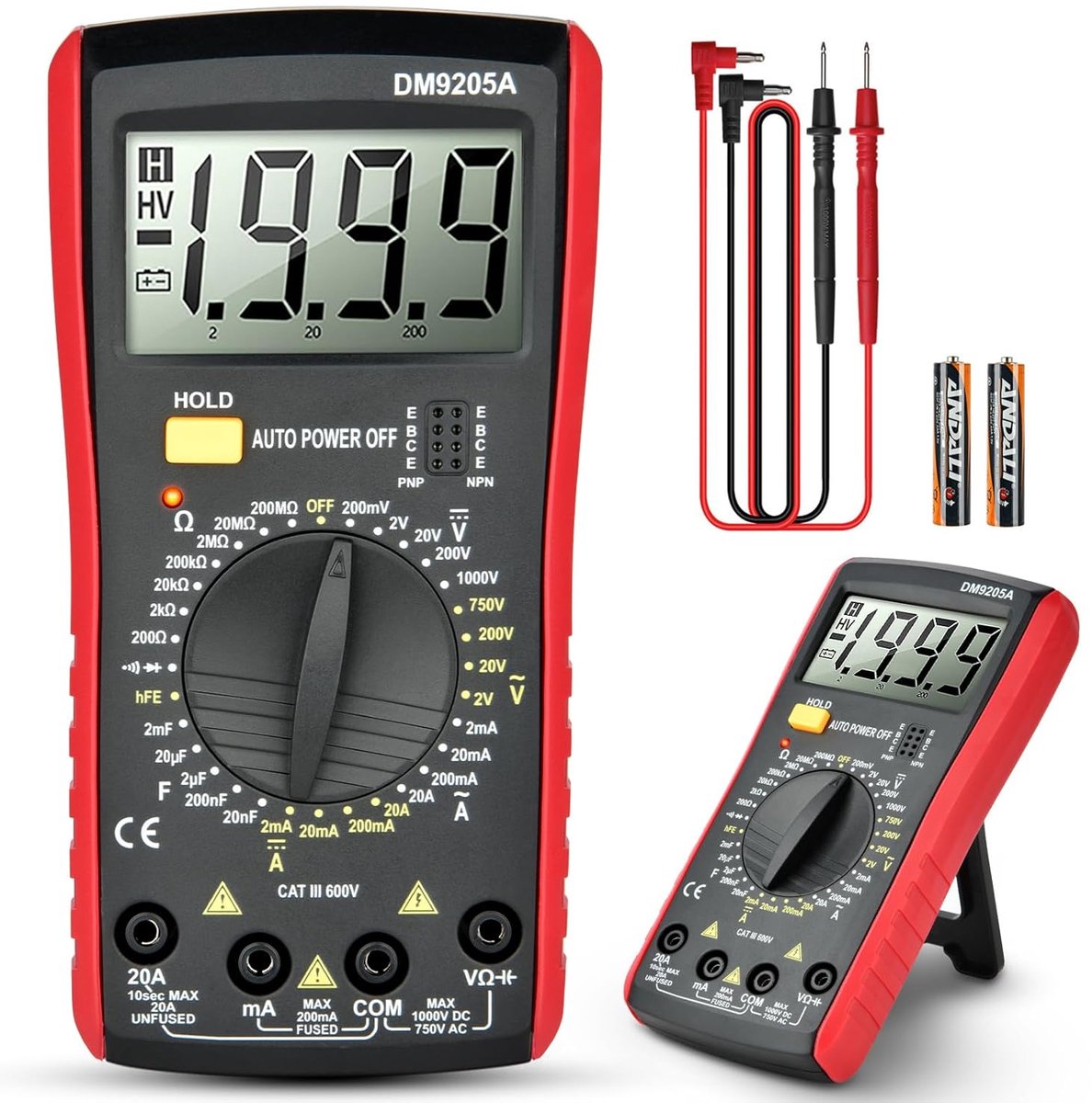 Digitale Multimeter voor Elektronische Metingen - AC/DC Stroom, Spanning, Weerstand, Capaciteit