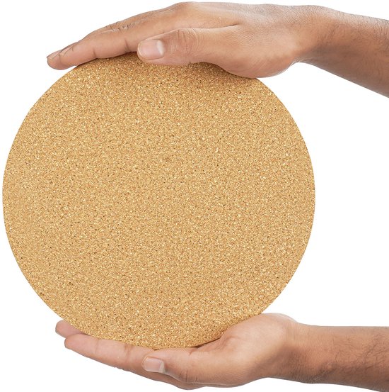 3 stuks kurken onderzettermatten, ronde kurkbord placemats keuken hot pads voor hete potten, pannen en ketels, 100 mm x 10 mm
