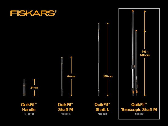 Telescoopsteel voor 'QuikFit'-gereedschapskoppen lengte: 14-24 m aluminium zwart/oranje — afbeelding 2