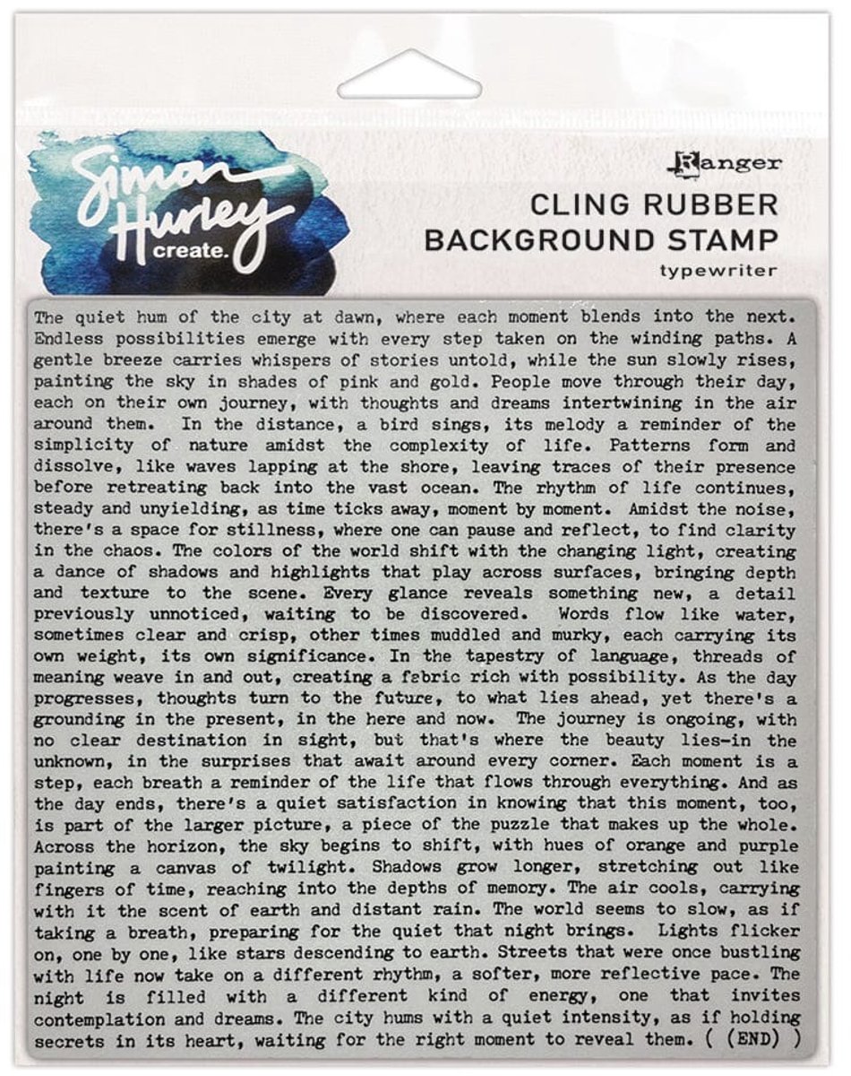 Simon Hurley rubber background stamp - Typewriter