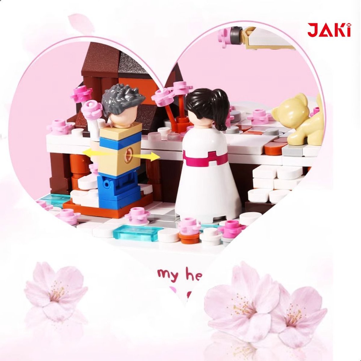 Jaki Bonsai Romantische Japanse bloemen tuin | Botanical Sakura Kersenbloesem | Classic bloemenpracht modelbouw | Muziekdoos niet compatibel met lego | Icons Creator speelgoed mega bouwpakket voor kinderen & volwassenen | 449 bloks | Valentijn cadeau — afbeelding 5
