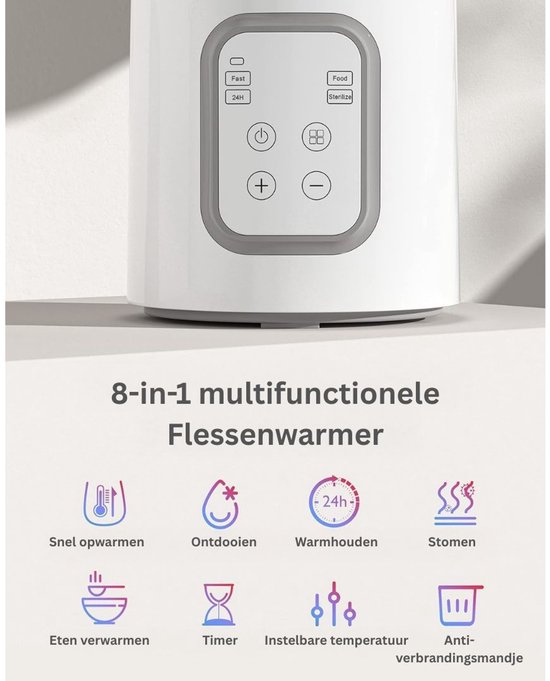 CLGP® Flessenwarmer Onderweg - Drinkbeker Baby - Draadloos - Wit van clgp — afbeelding 2