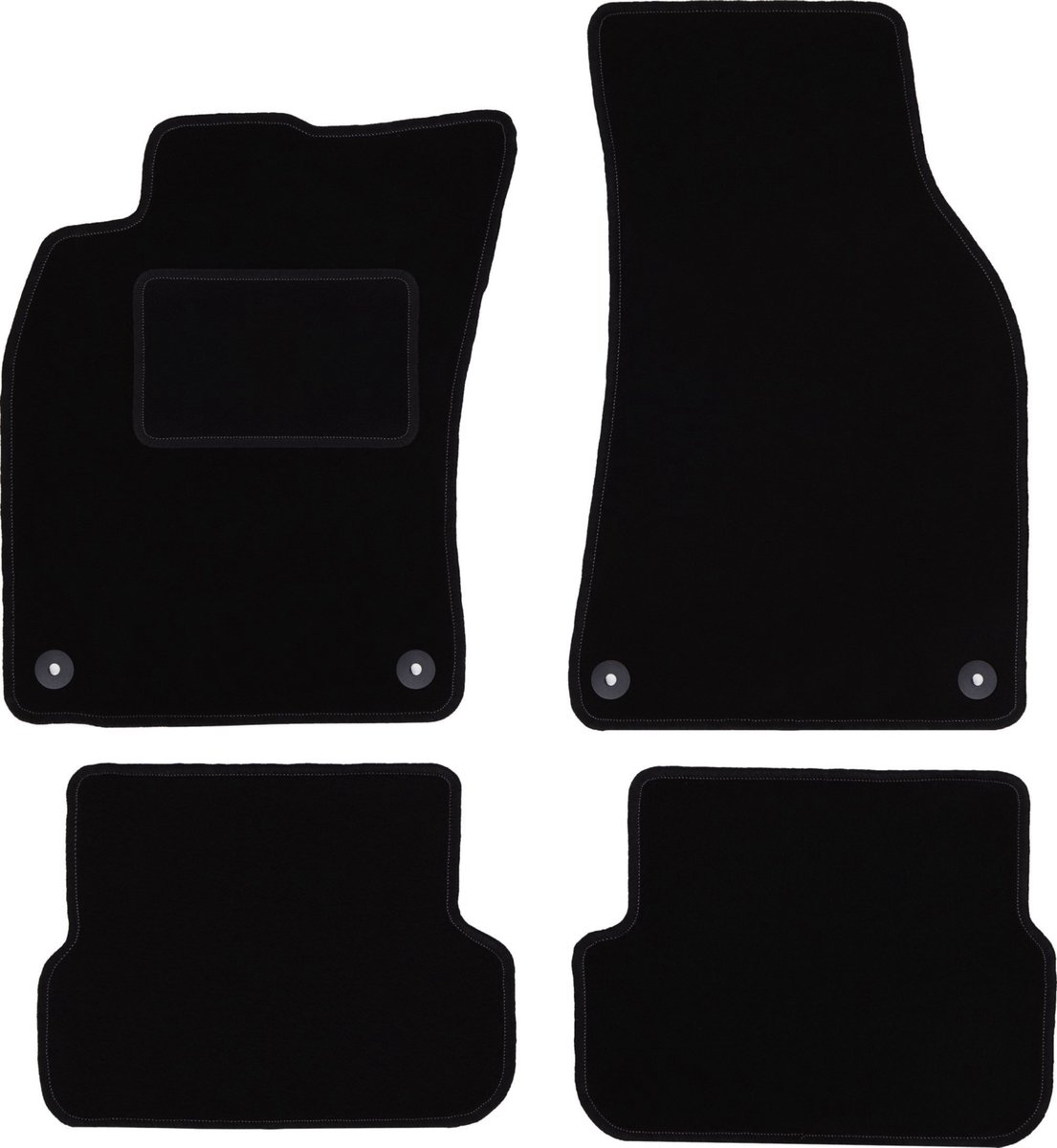 Zwarte veloursmatten voor: Audi A6 C6 FL sedan, stationwagen, avant (2006-2011)