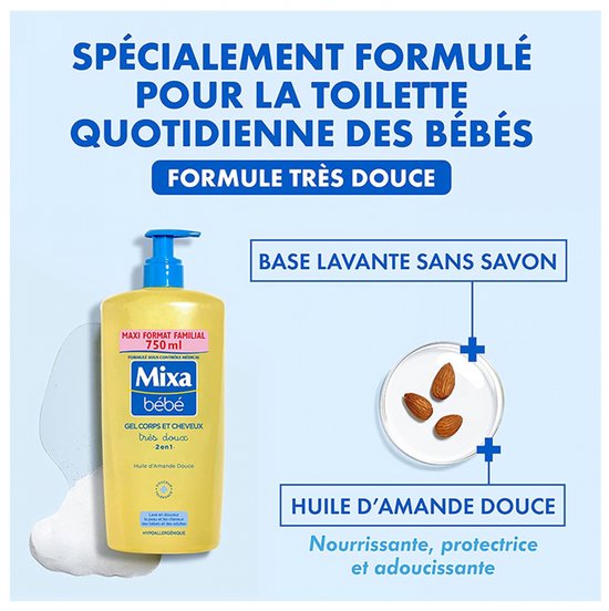 Mixa Bébé 2in1 Haar- en Lichaamsgel 750 ml — afbeelding 5