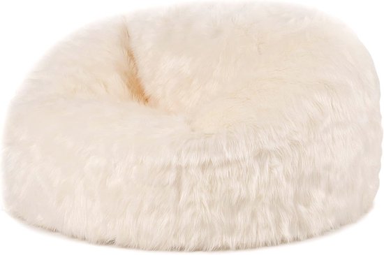 Parya Stoel Zitzak Bont - Zitzakfauteuil - Woonkamerzitzak - Beige
