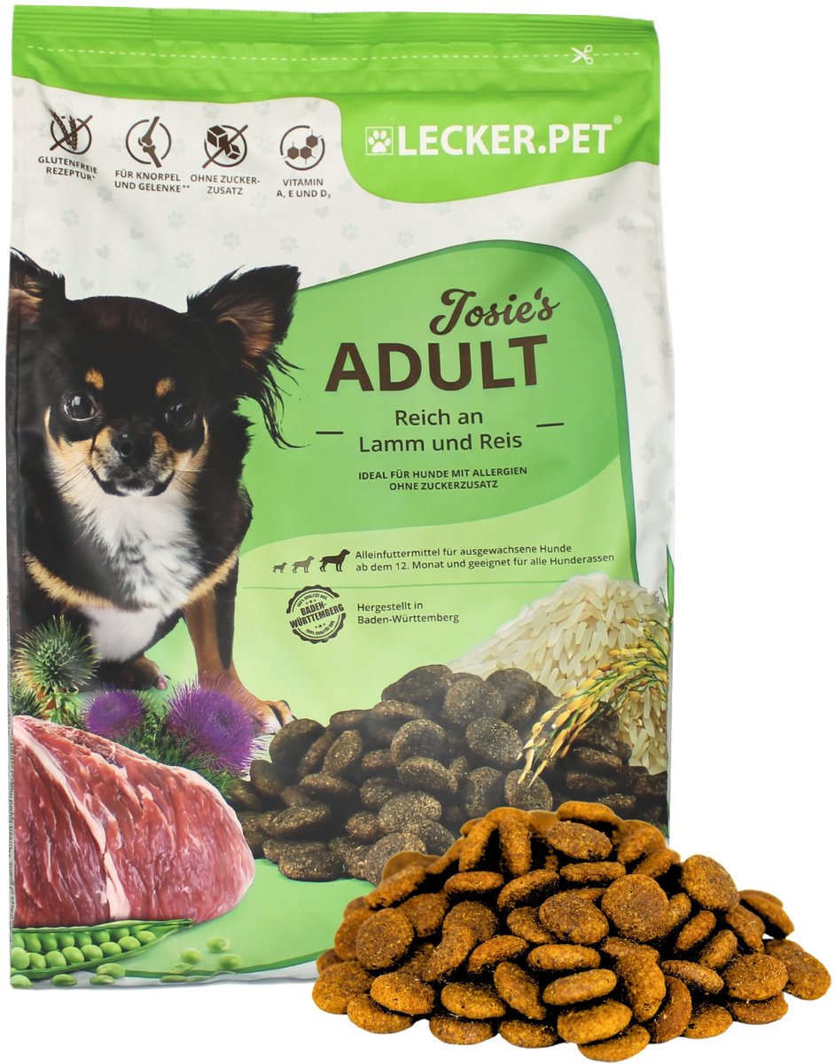 Lyra Pet 4 kg Lecker.Pet® Josie's Adult Lam & Rijst Hondenvoer Droogvoer Compleet Voer