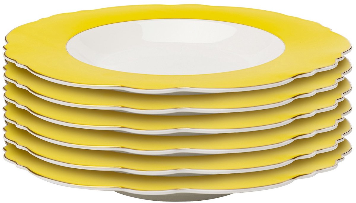Soepborden Harlequin Ø23cm geel (6/set) Kare Design