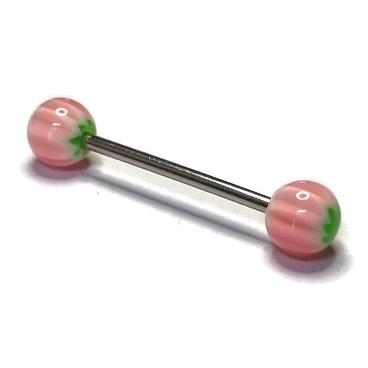 Aramat Jewels | Piercings | Kleurrijke Tongpiercing met Acryl Weedblad | | | |6mm | Staal | Volwassenen | Verkleurd niet