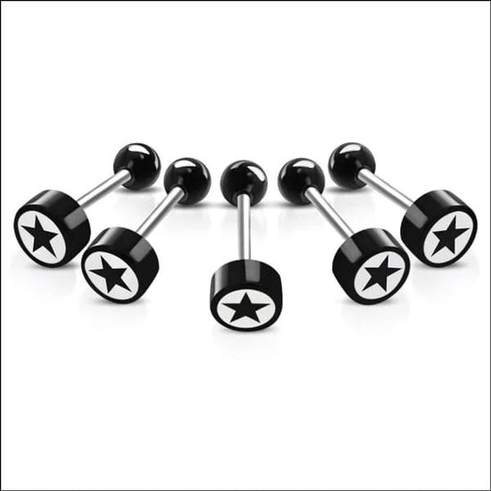 4psc Nipple Rings Tongue Rings Stainless Steel 14G Straight Barbells Prcing Je
