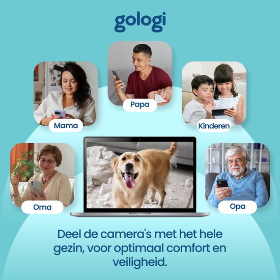 Gologi Huisdiercamera met App - Hondencamera - Pet camera - Beveiligingscamera Binnen - Security camera - Voor alle huisdieren - Met wifi - Wit van Gologi — afbeelding 4