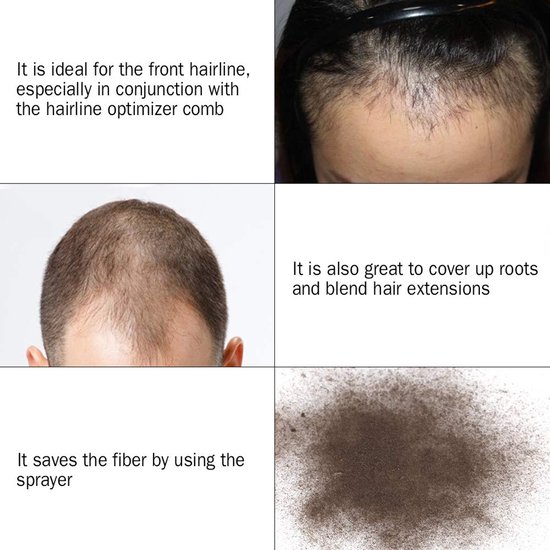 1 stuk haarvezel applicator, zwarte haarvezel spuitmond, haarverdikkingstool voor het verdikken van dunner wordend of kaal wordend haar 10,5 x 5,5 cm — afbeelding 4