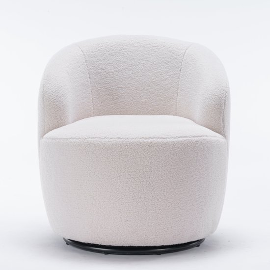 HOMCOM Accentstoel, Polsterfauteuil met fleece-bekleding, Draaivoet