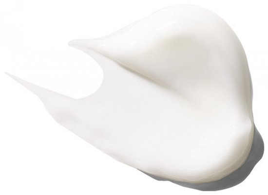 Een witte, romige veeg op een witte achtergrond met schaduw.