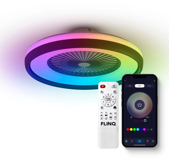 Ylumen - Plafondventilator Fiato 50 Cm - Metalen Ventilator Ventilator Voor Laag Schuin Plafond Top Kwaliteit Stil Energie Zuinig 6 Snelheden 0