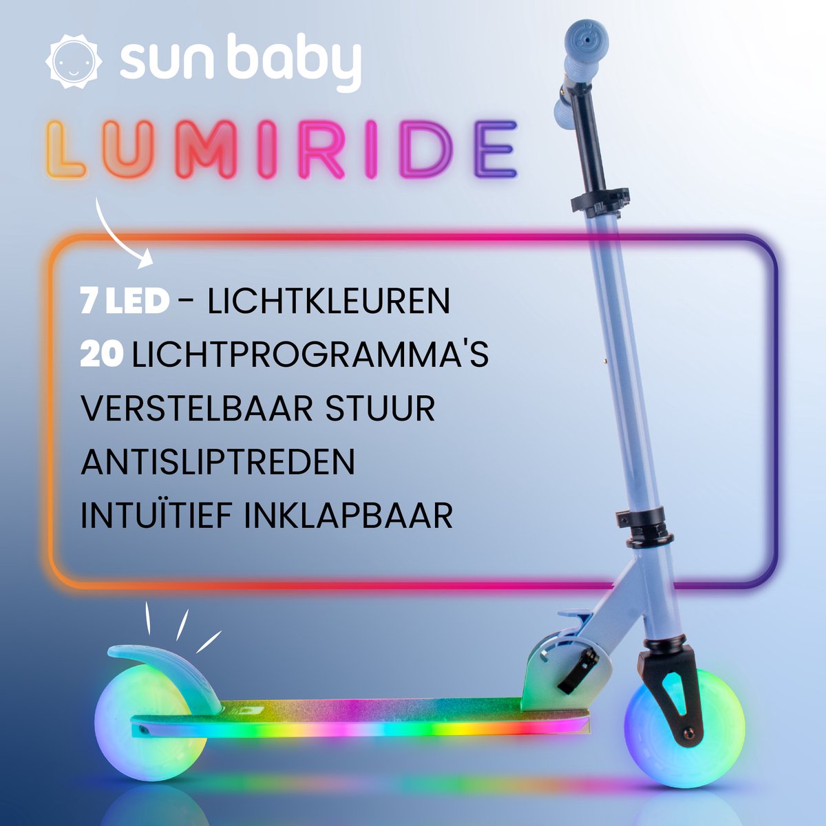 LUMI LUMI RIDE Kinderstep 2 wielen - LED verlichting & verstelbare stuur thumbnail 2