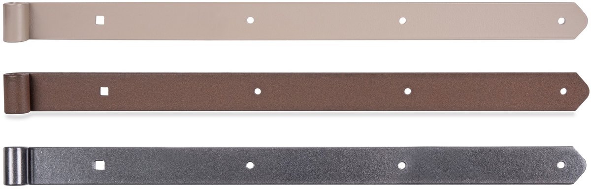 Alberts 821319 DURAVIS® rechte duimheng met afgerond uiteinde, parelbeige duplex gecoat RAL 1035, rol-Ø 13 mm, afmetingen 600 x 40 mm, set van 4