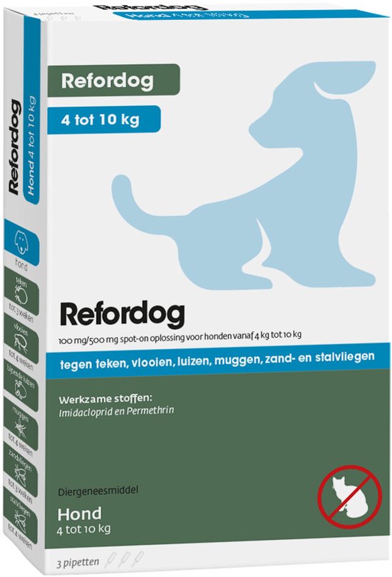 Tick Off Refordog Spot-on 100 mg 4 kg tot 10 kg - 3 stuks