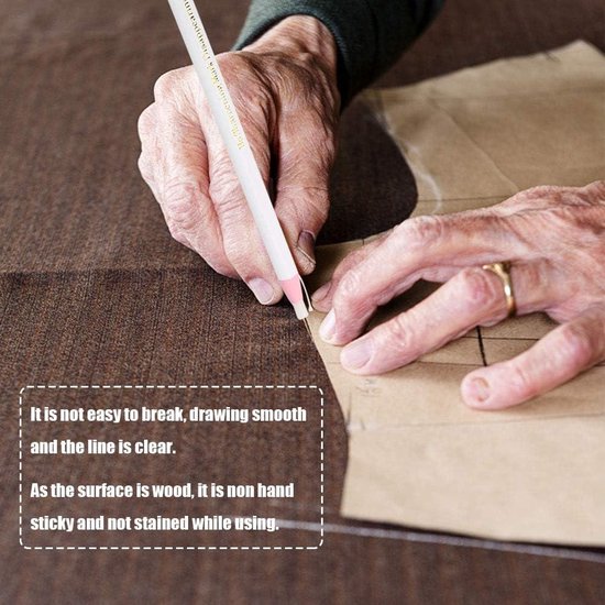 Graootoly 48 Pcs Wit Onzichtbare Uitwisbare Potloden Wit Naaien Mark Potlood Stof Wit Krijt Markers Industriële