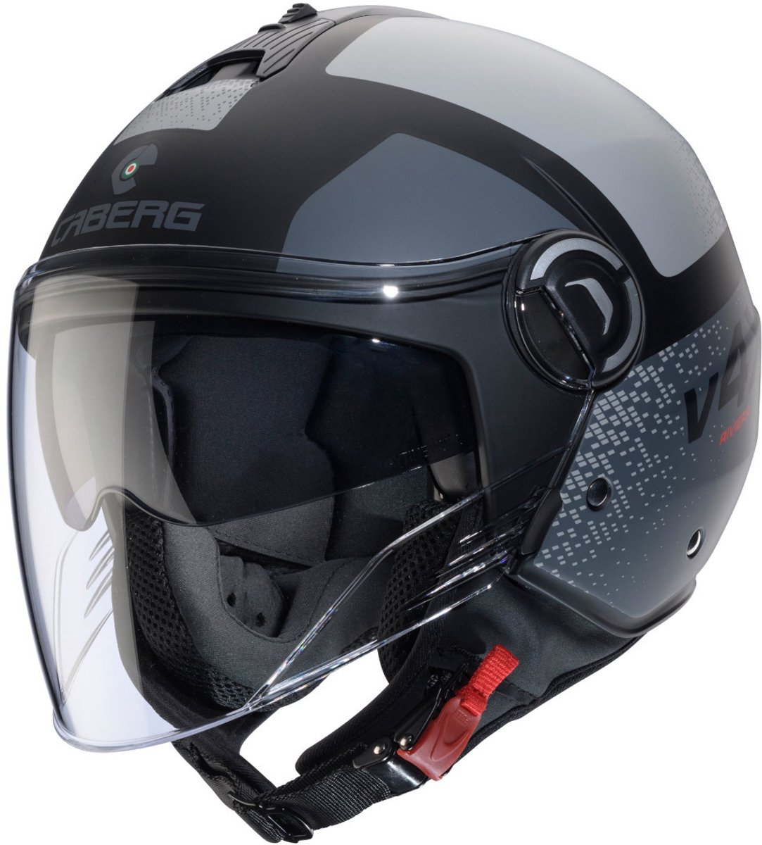 Caberg Riviera V4 X Alpha Mat Zwart Grijs Jethelm - Maat XL - Helm