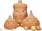 Ensemble 3 pièces en terre cuite : pot à ail Knut + pot à oignon Onni + pot à pommes de terre Karl