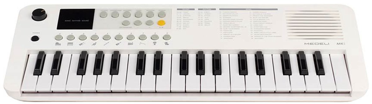Keyboard - Medeli MK1-WH - 37 mini-toetsen - USB-C voeding - 10 klankknoppen - Wit